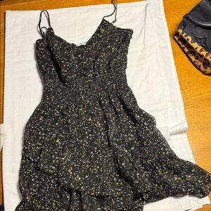Madison Marcus Black and Gold Mini Dress